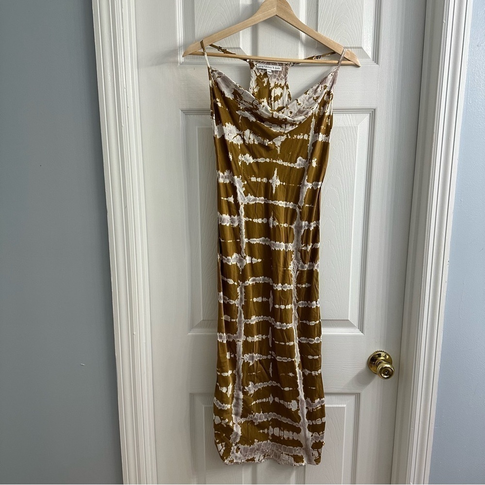 Young Fabulous & Broke Slip Dress Midi Tye Dye Boho Cowl Neck Size Extra Small - Picture 4 of 6